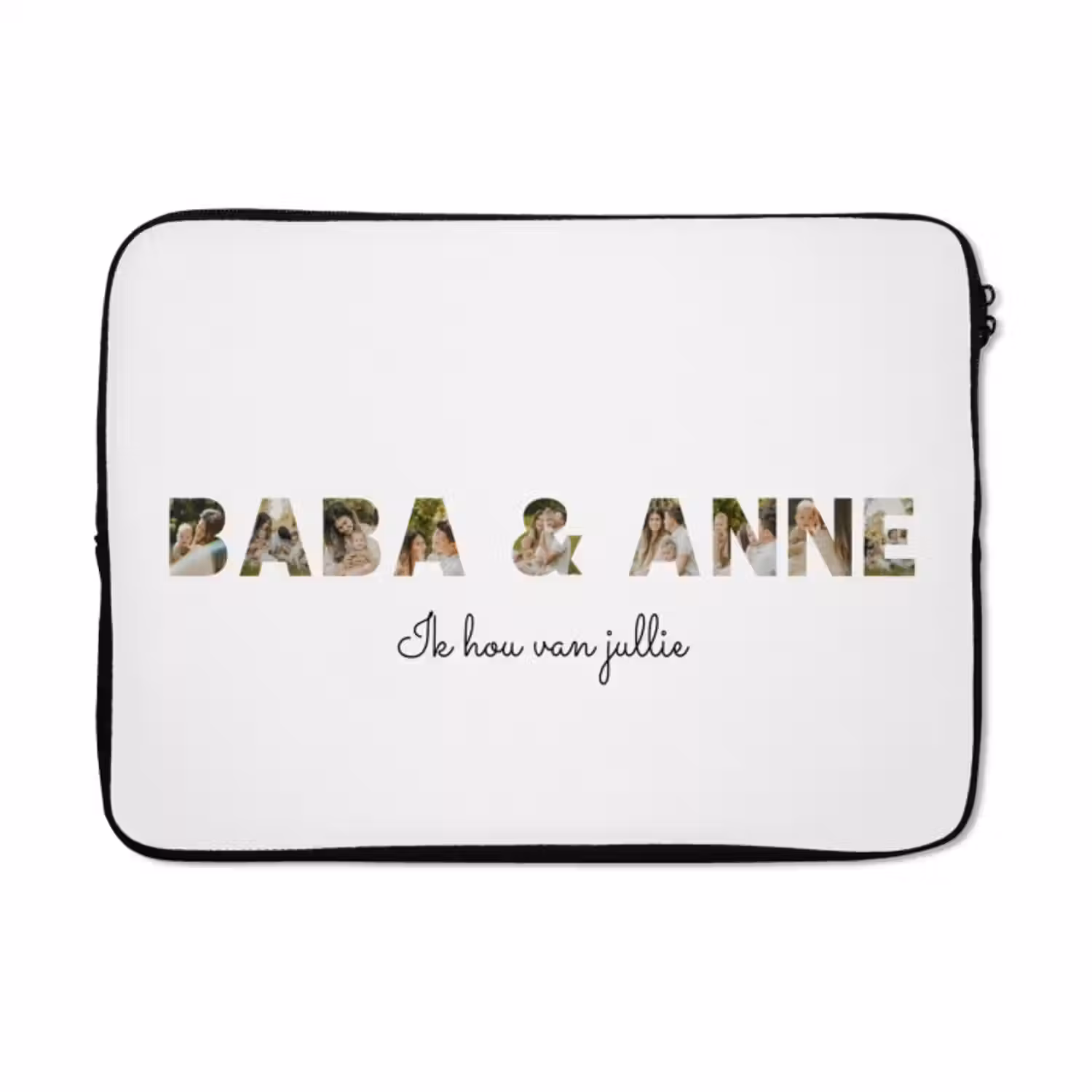 Gepersonaliseerde laptophoes - Baba & Anne - Lettercollage