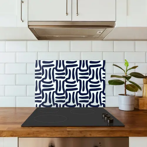 Abstract - Modern - Blauw keuken achterwand spatscherm klein 900 -sfeer2