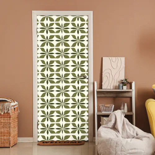Botanisch - Retro - Groen deurposter klein 289 -sfeer1