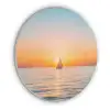 Zee - Zeilboot - Zonsondergang Akoestische PET Vilt - Rond klein -3d