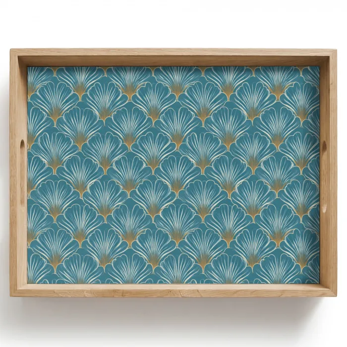 Symmetrisch - Patroon - Blauw Dienblad Rechthoek middel 911 -z3d_shopping
