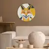Vos - Oranje - Abstract - Driehoeken Akoestische PET Vilt - Rond klein -sfeer1