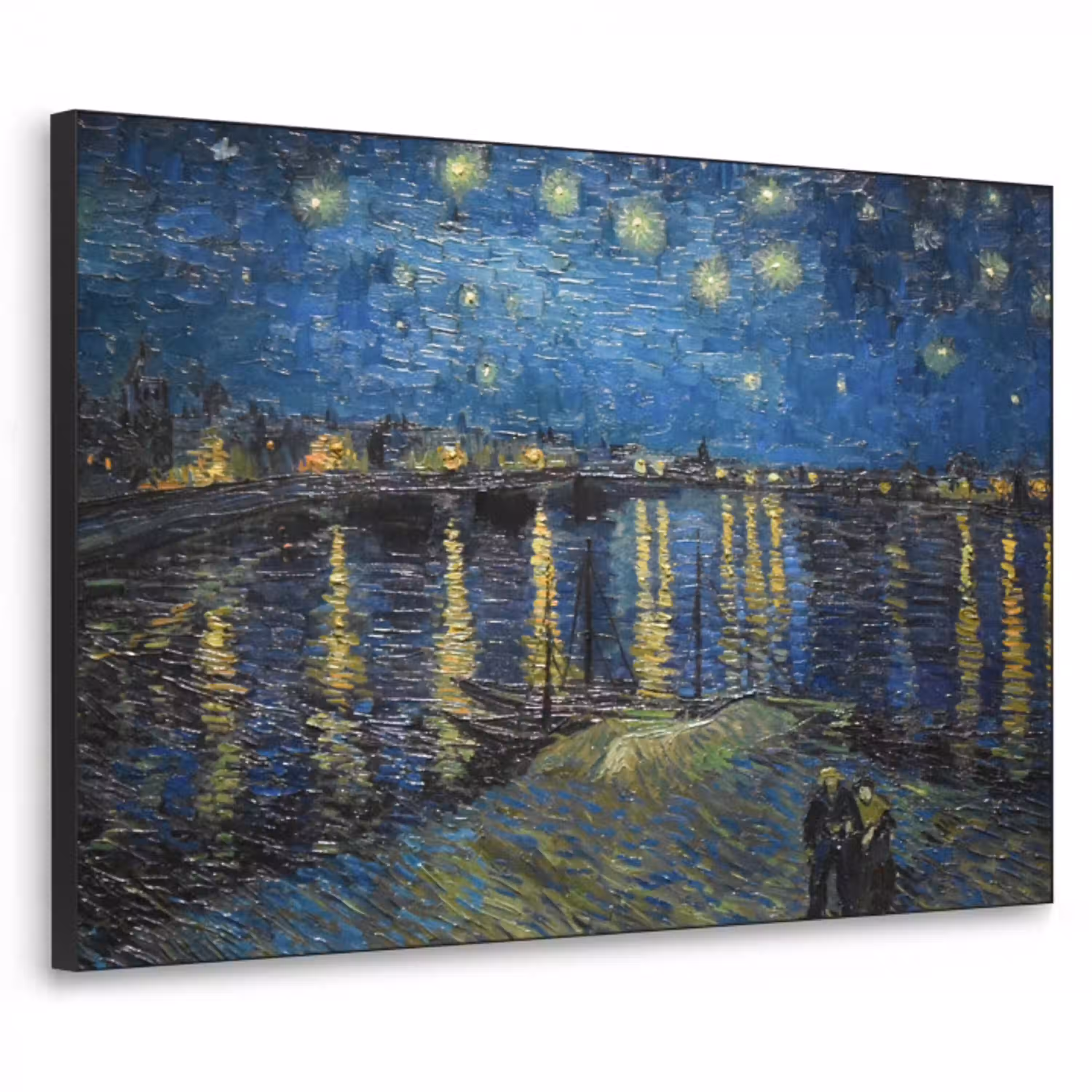 Van Gogh - Brug - Oude meesters Textielframe zwart klein -3d