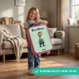 Dino - Dier - Groen - Oranje Kinderkoffer - Roze klein -sfeer2_DE