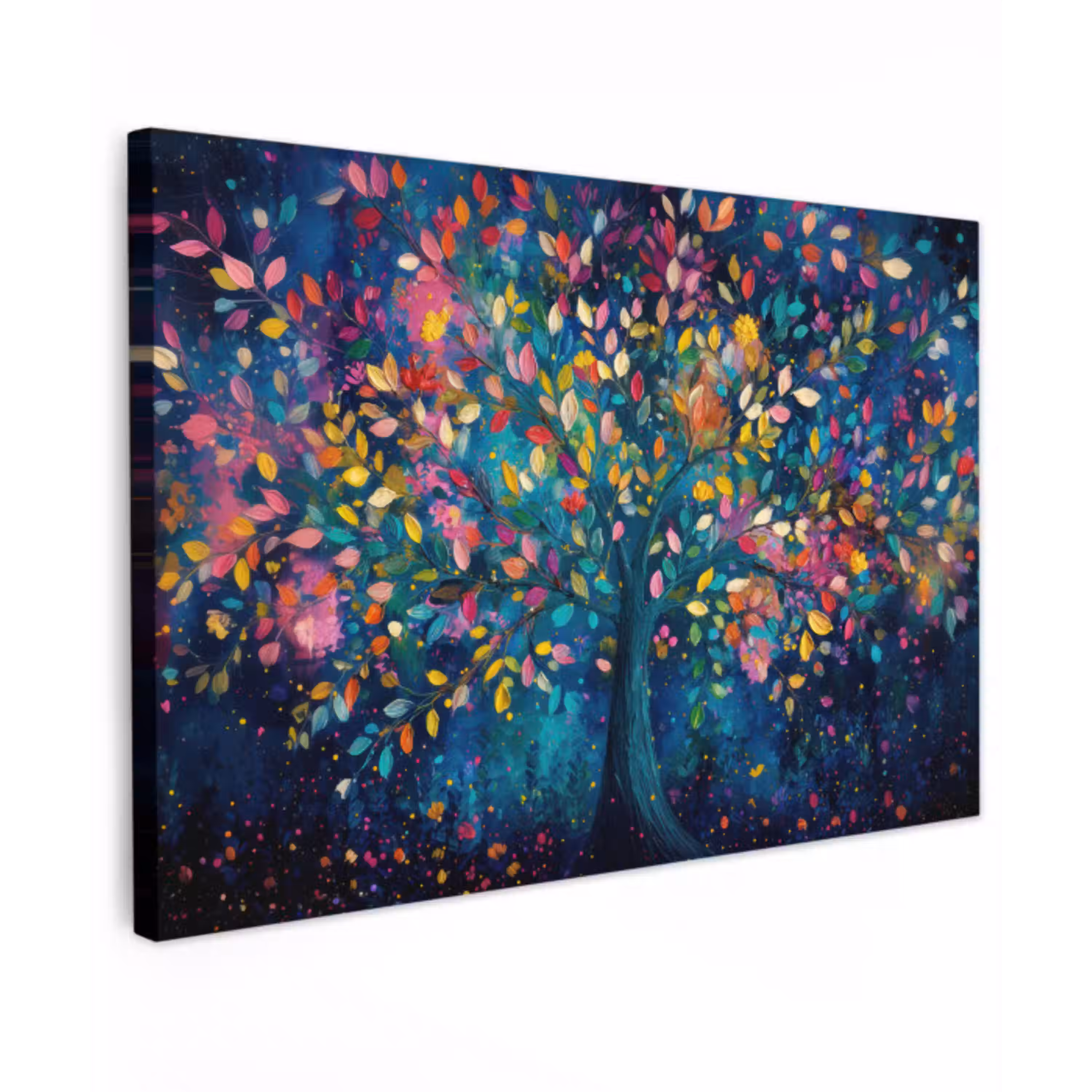 Kleurrijk - Boom - Magisch - Abstract canvas 2cm klein -z3d