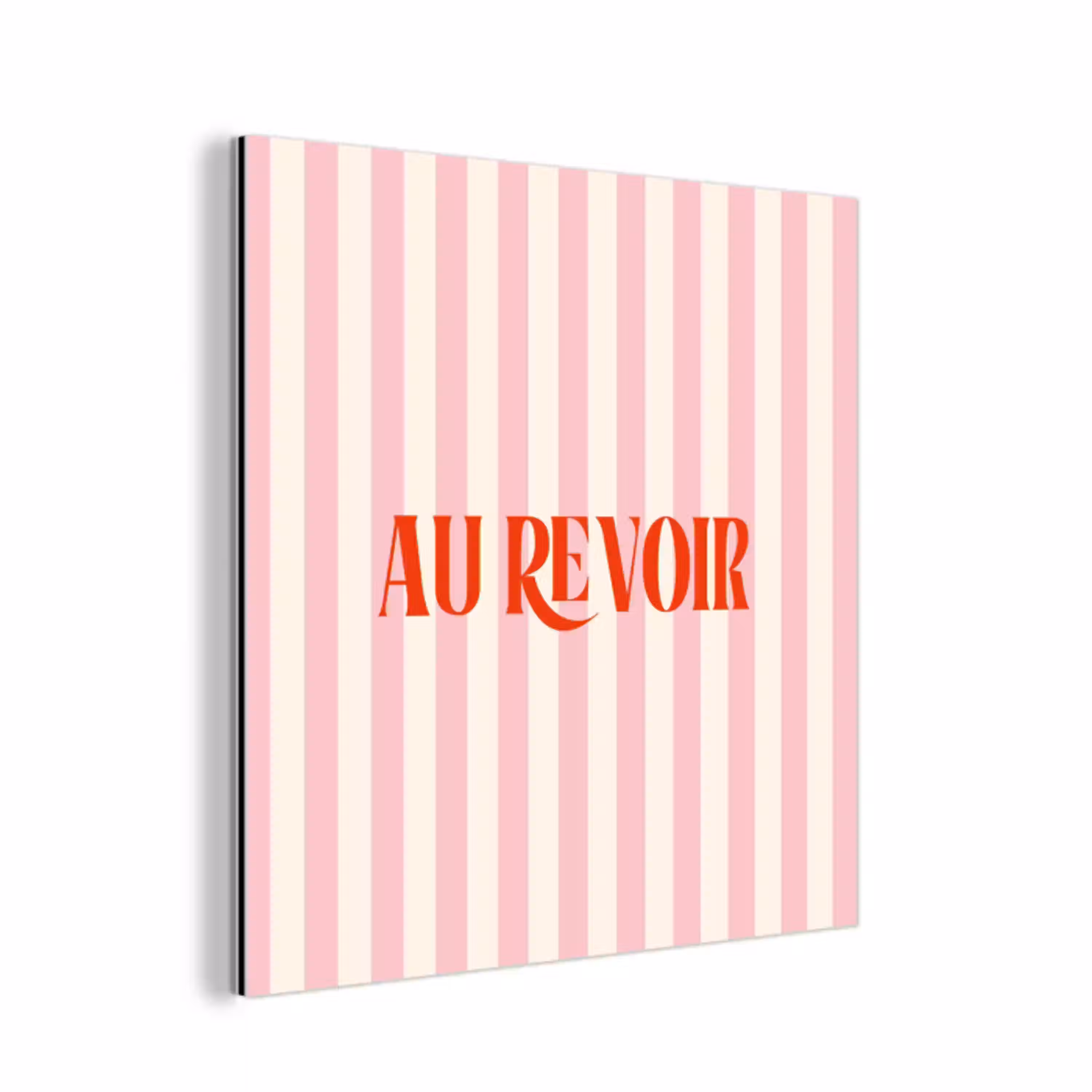 Zachtroze - Rood - Strepen - Au Revoir aluminium wit klein -3d