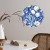 Bloemen - Delfts Blauw - Patroon - Tulp Wandcirkel behangsticker klein -sfeer3