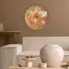 Glazen - Bloem - Oranje Akoestische PET Vilt - Rond klein -sfeer1