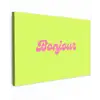 Groen - Roze bonjour - Retro canvas 2cm klein -z3d