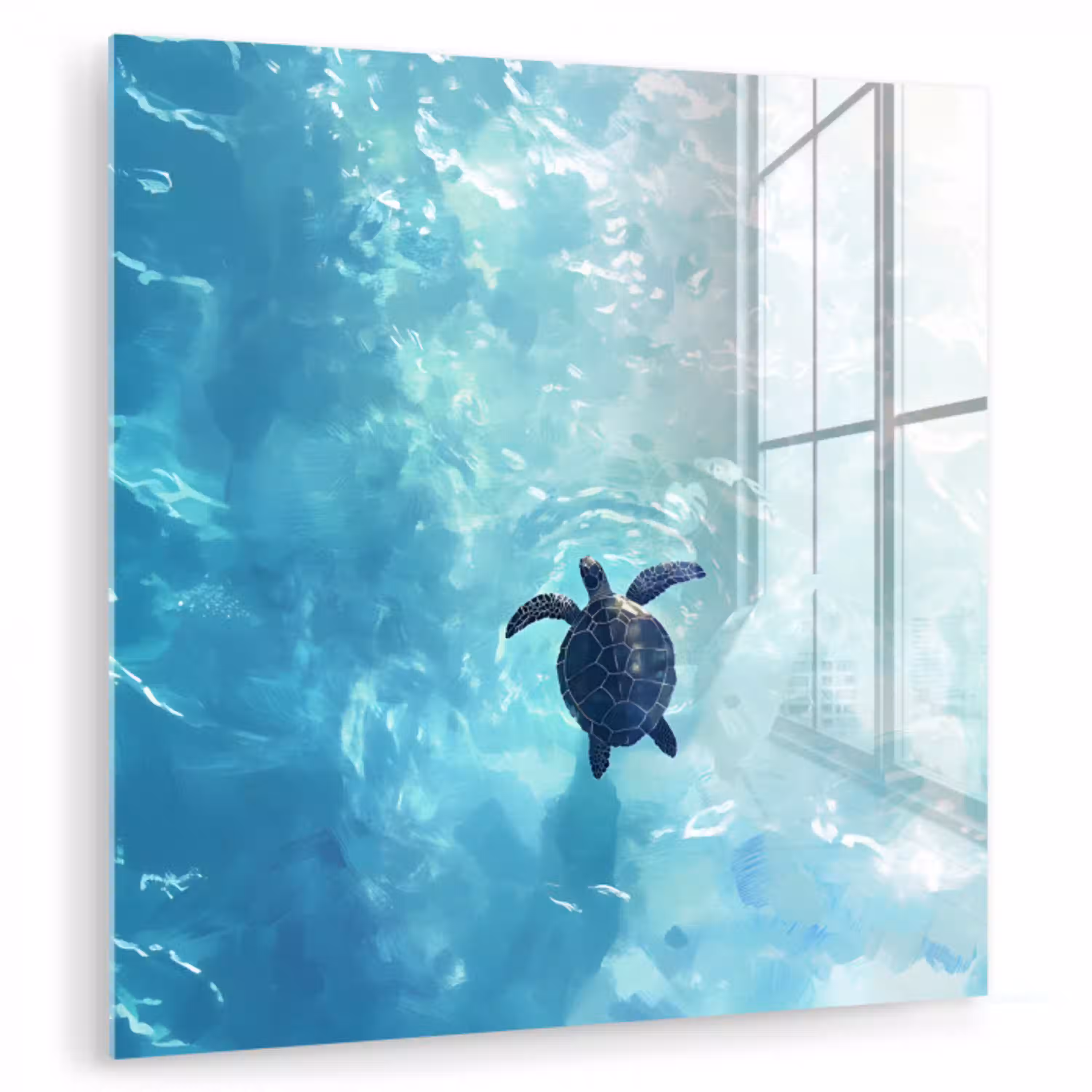 Schildpad - Zee - Blauw - Schittering plexiglas 5mm klein -zzzproduct_nieuw