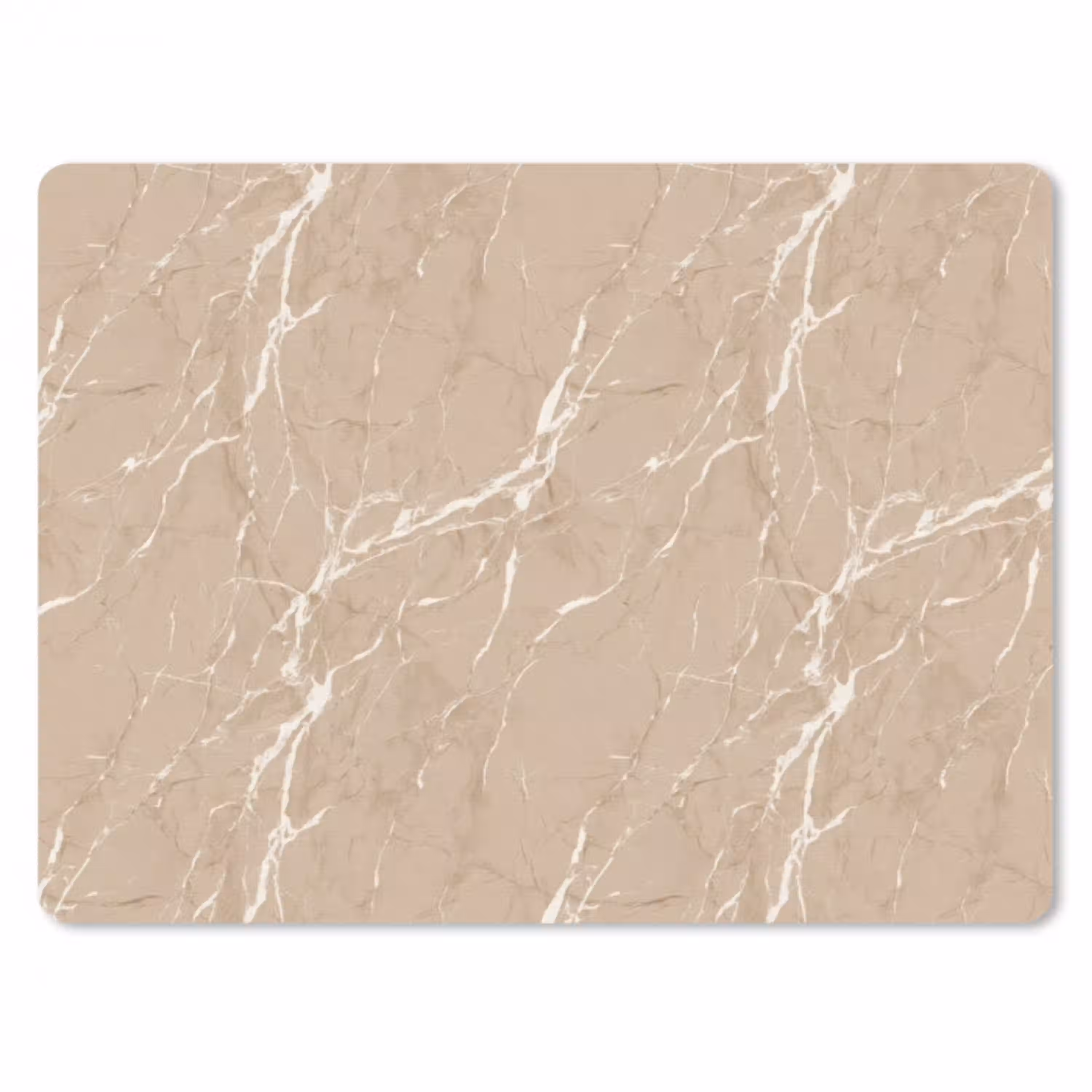 Beige - Marmer - Organisch - Wit muismat rubber klein 262 -3d