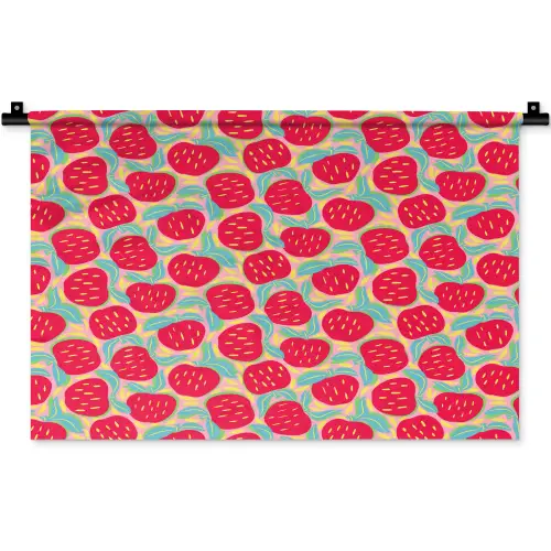 Appels - Rood - Stippen Wandkleed katoen klein 269 -zz3d
