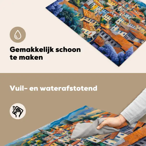 Dorp - Heuvels - Landschap - Bomen Inductie beschemer met haakjes klein -ky-schoon-nl