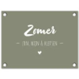 Quotes - Zomer, zon, wijn & kletsen - Tekst - Zomer tuinposter los doek klein -3d