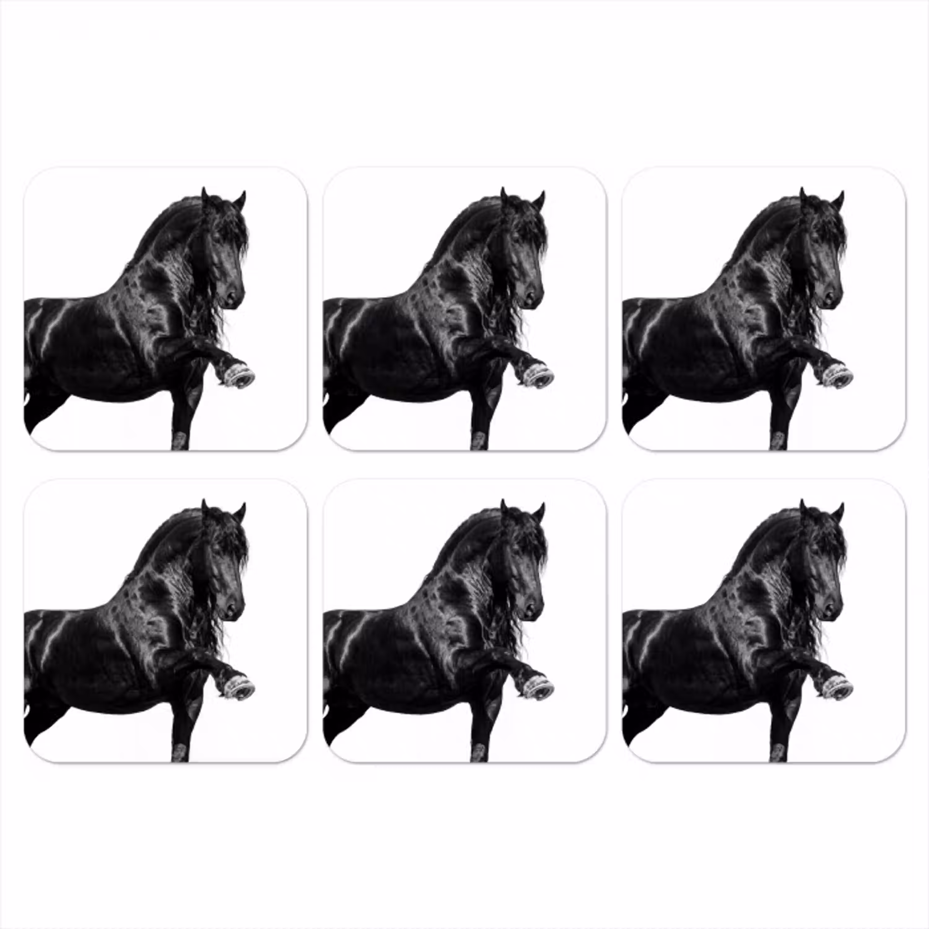 Fries - Hengst - Modern onderzetter kurk middel -3d