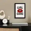 Lip - Girl - Rood - Letters fotolijst zwart zonder passe partout klein -sfeer1