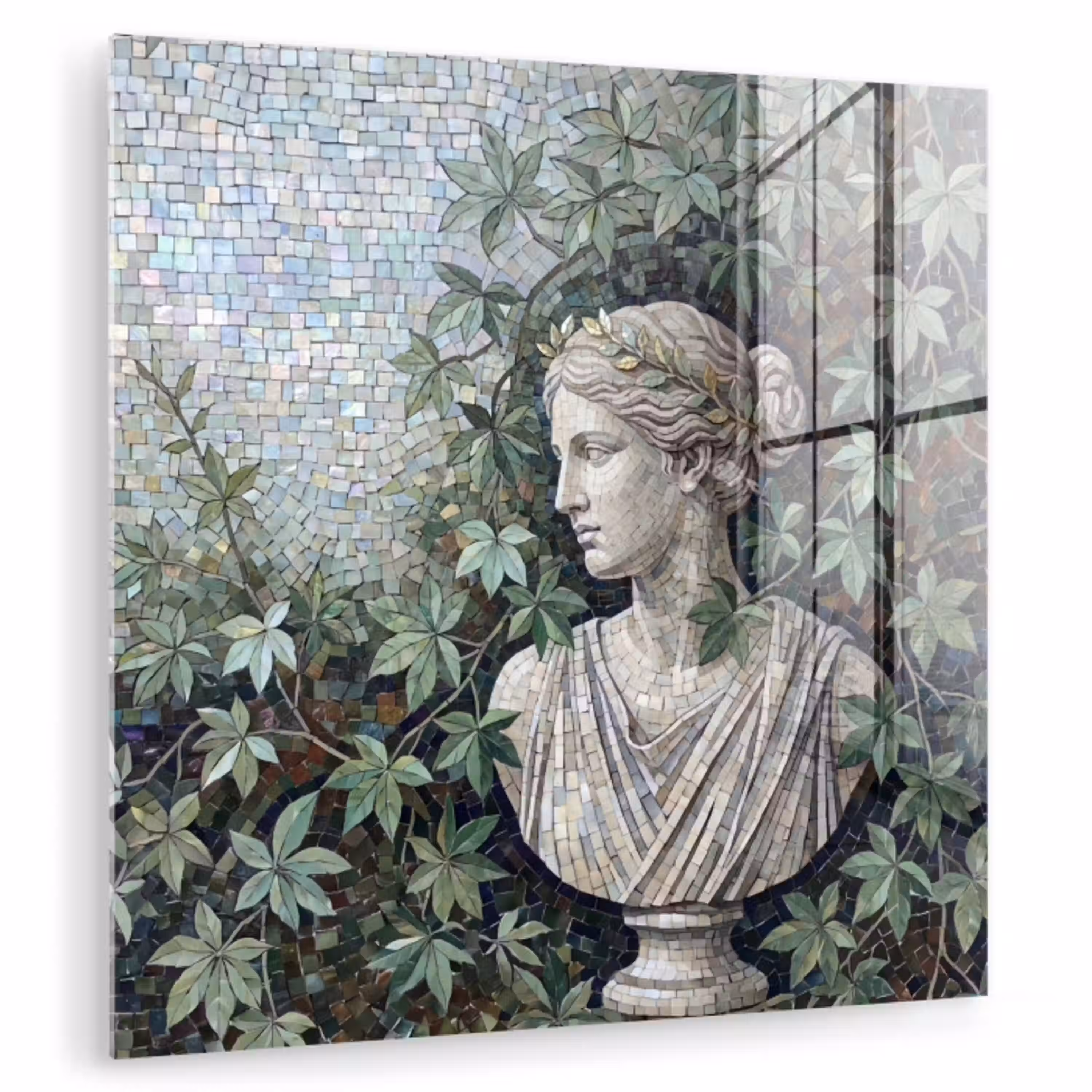 Vrouw - Klassiek - Mozaiëk - Natuur - Groen plexiglas 5mm klein -zzzproduct_nieuw