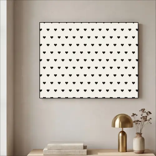 Valentijn - Hart - Wit - Zwart Textielframe zwart klein 947 -sfeer2
