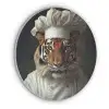 Tijger - Kokskleding - Bruin Akoestische PET Vilt - Rond klein -3d