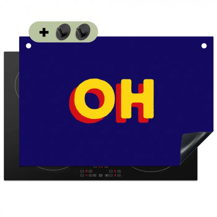 Blauw - Geel - OH - Schaduw Inductie beschemer met haakjes klein -3d