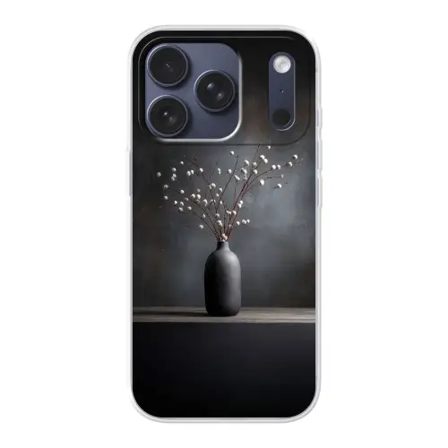 Takken - Vaas - Bolletjes - Wit Telefoonhoesje iPhone 17 Pro klein -3d