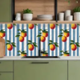 Strepen - Citroen - Blauw keuken achterwand 2 middel 871 -sfeer3
