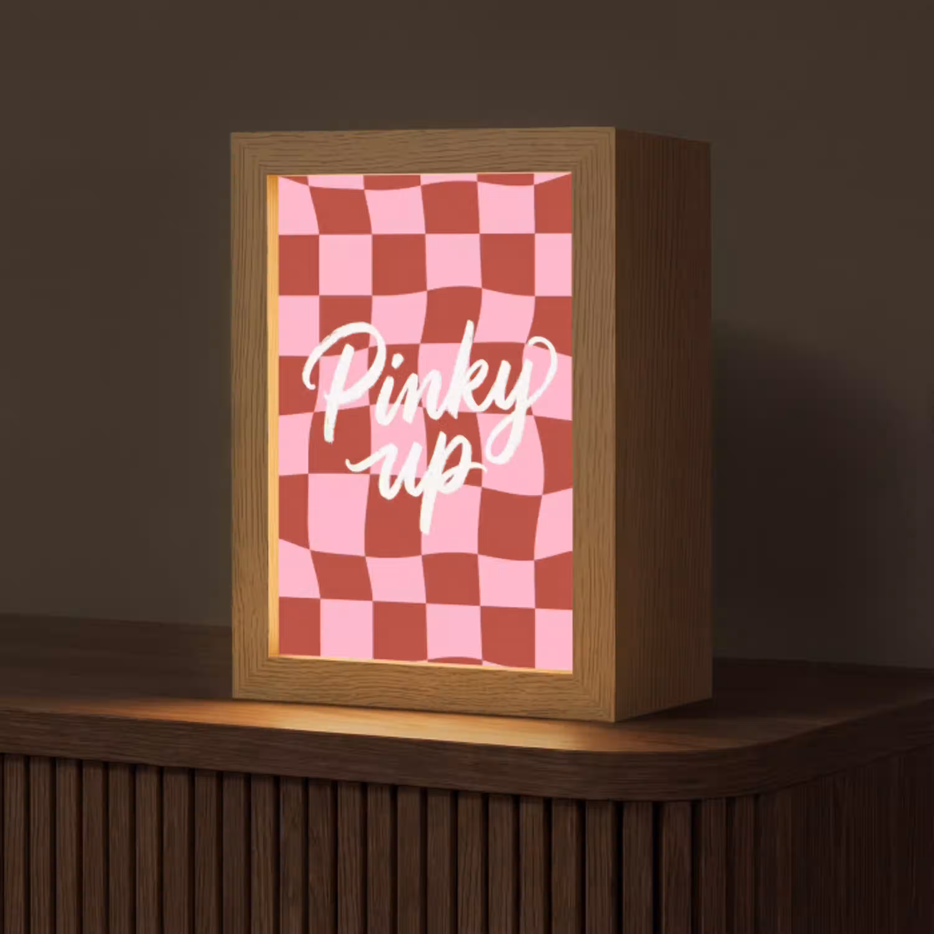 Pinky up - Geblokt - Bordeauxrood Light Box met kabel (Tafellamp) klein -z3d_website