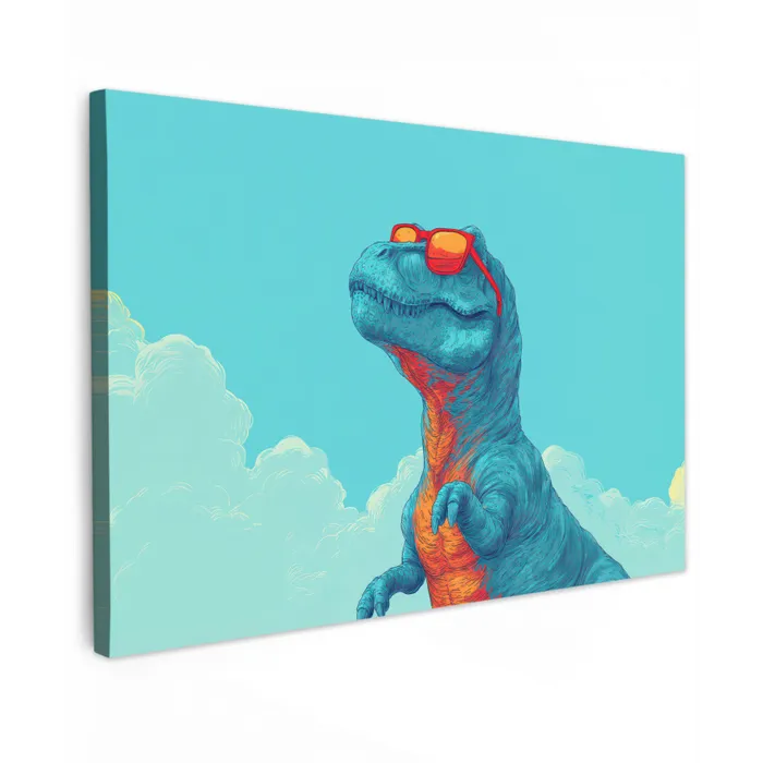 T-Rex - Blauw - Wolken - Zonnebril canvas 2cm klein -z3d