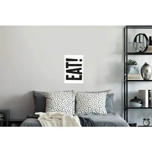 Decoratie - Eten - Zwart - Wit Muursticker klein -slaapkamer