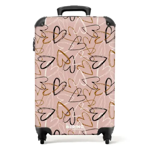 Schetsmatige Hartjesswirls NBS - Handbagage koffer - Volwassenen Unisex middel -productfoto_recht