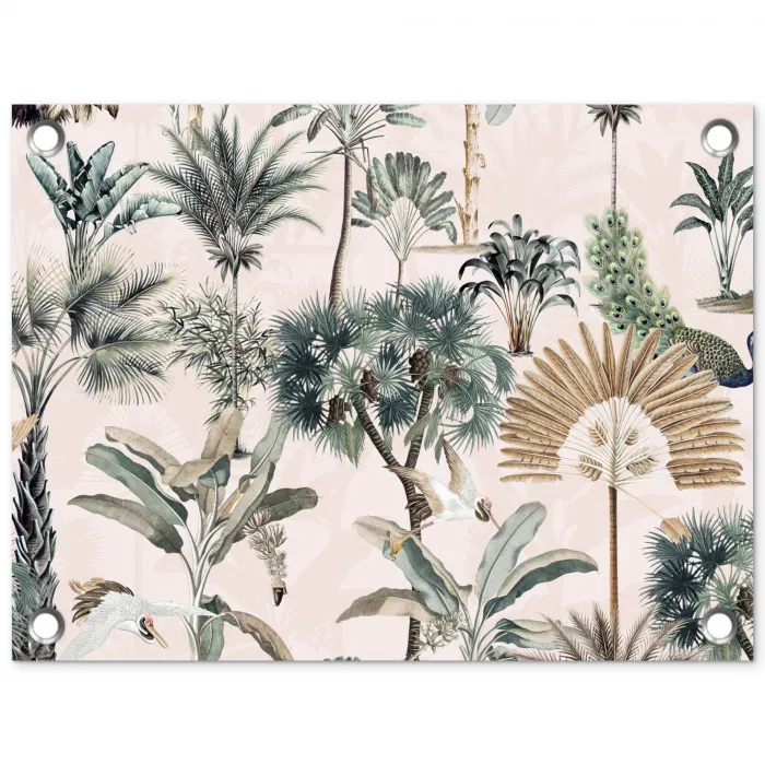 Bladeren - Monstera - Jungle - Tropical tuinposter los doek klein -3d