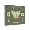 Bloemen - Bladeren - Olijfgroen - Vlinder PET vilt klein -3d