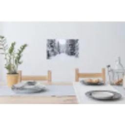 Bos - Winter - Sneeuw - Pad - Natuur Muursticker klein -eettafel