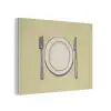 Illustratie - Bord - Bestek - Beige PET vilt klein -3d