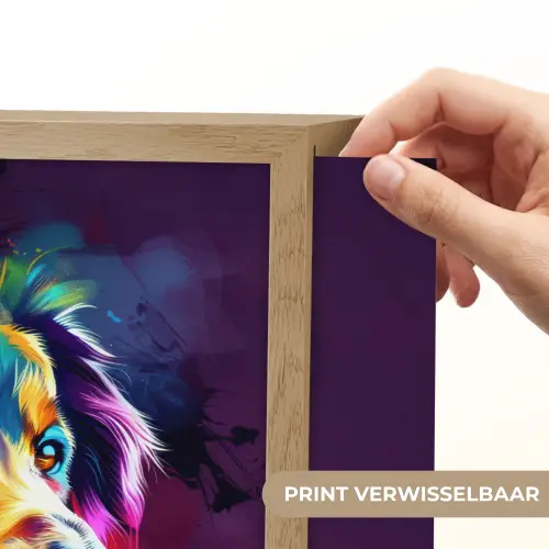 Hond - Kleurrijk - Dier - Dierenhoofd Light Box met batterij (Wandlamp kind) middel -USP_websiteprintNL