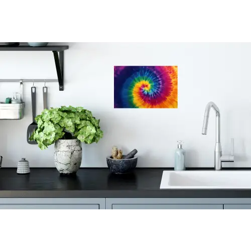 Regenboogkleuren - Spiraal - Kleurrijk Muursticker klein -keuken