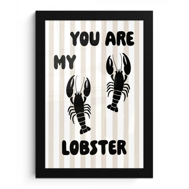Lobster - Beige - Minimalistisch fotolijst zwart zonder passe partout klein -3d