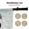 Kersen - Rood - Mozaïek - Blaadjes Wandkleed katoen klein -sfeer2