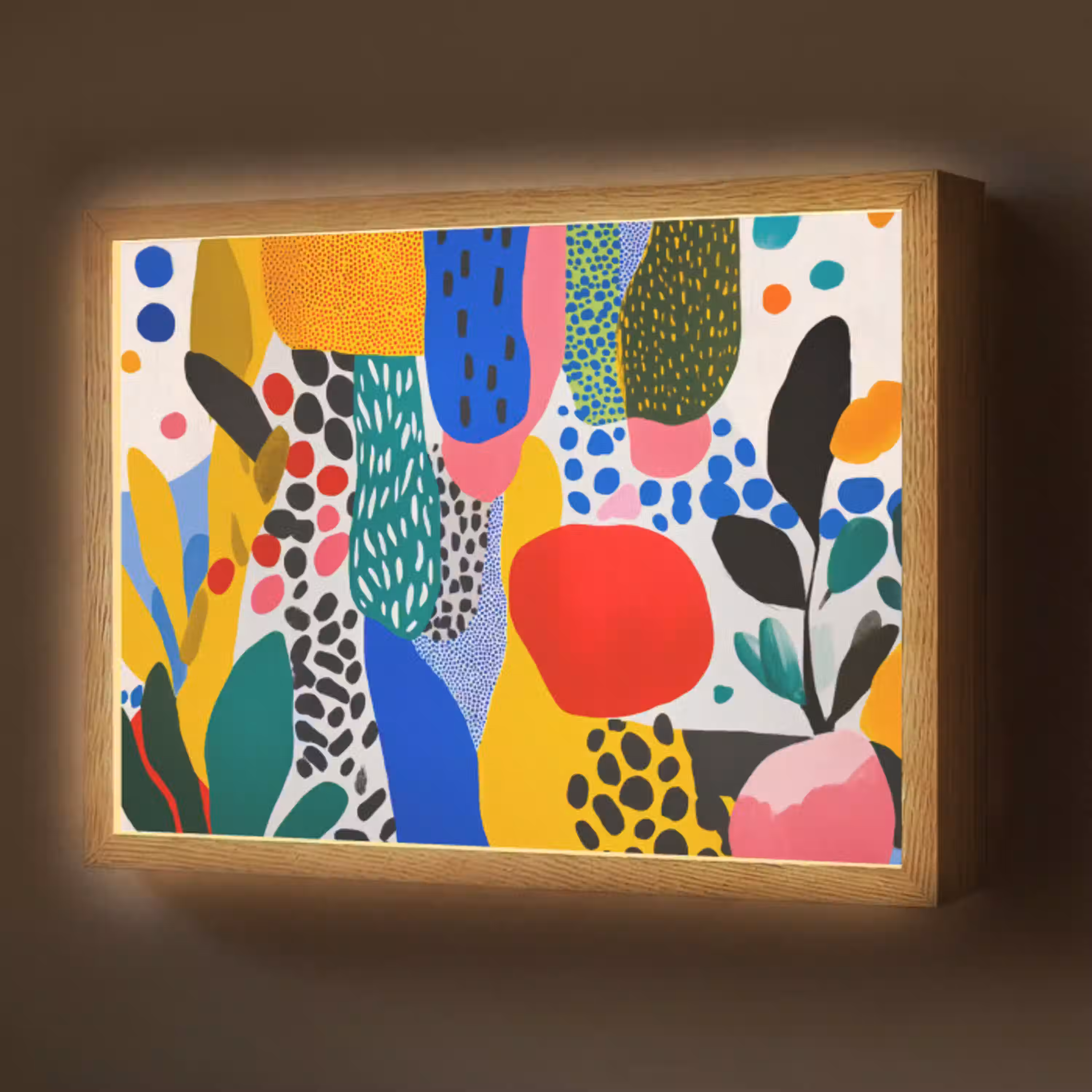Stippen - Vormen - Modern - Kleuren Light Box met batterij (Wandlamp) middel -z3d_website