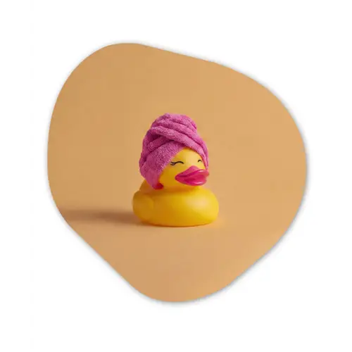 Badeend - Handdoek - Kleurrijk Wandcirkel Organisch Forex 3mm klein -3d