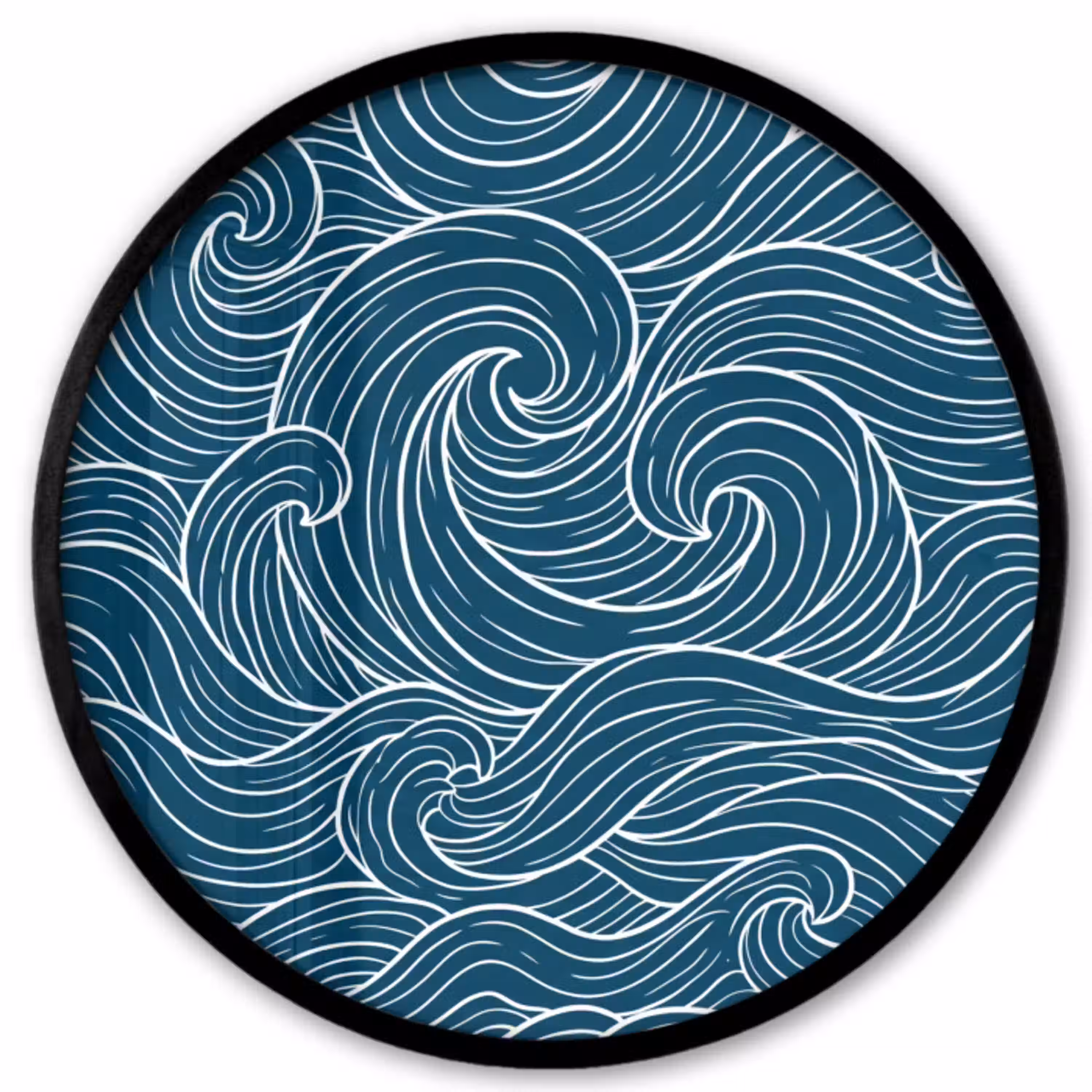 Golven - Spiraal - Water - Abstract - Blauw Fotolijst rond zonder passe partout klein -3d
