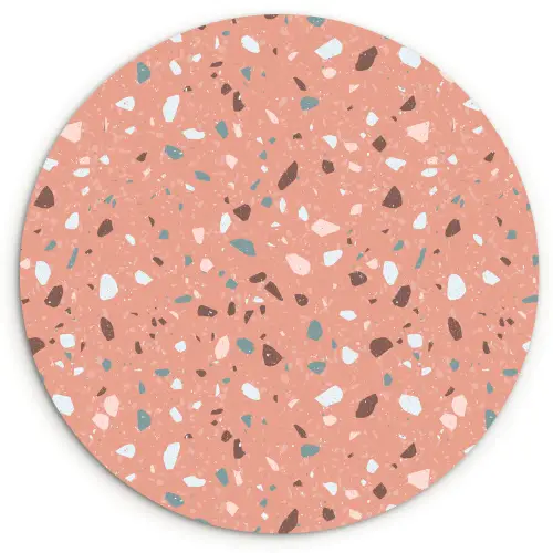 Terrazzo -  Patroon - Kleurrijk - Roze - Blauw Wandcirkel plexiglas klein 852 -3d