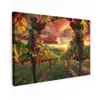 Wijngaard - Druiven - Zonsondergang Tuinposter op houten frame 2 cm dik klein -3d