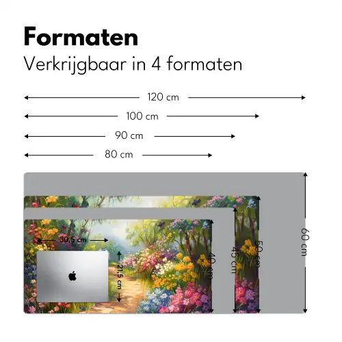 Natuur - Landschap - Bloemen - Kleurrijk Muismat XXL klein -sfeer5