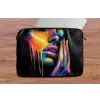 Vrouw - Gezicht - Verf - Kunstzinnig laptophoes neopreen klein -tafel