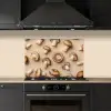 Kastanje Champignons - Beige keuken achterwand spatscherm klein -sfeer1