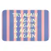 Try again - Strepen - Roze - Verticaal - Blauw Badmat klein -3d