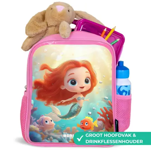 Zeemeermin - Vissen - Koraal Kinderrugzak - Roze middel -inhoud_NL