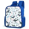 Zeedierenpatroon met walvissen, kwallen en orka's Kinderrugzak - Blauw middel -schuin