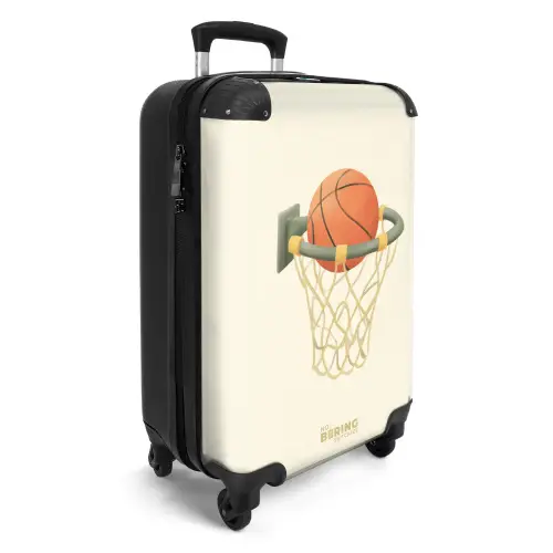 Basketbal in neutrale kleuren NBS - Handbagage koffer - Kinderen Unisex middel -productfoto_3d
